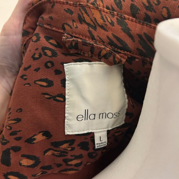 NWT Ella Moss Cheetah Lenna Denim Jacket Size L - Picture 4 of 4